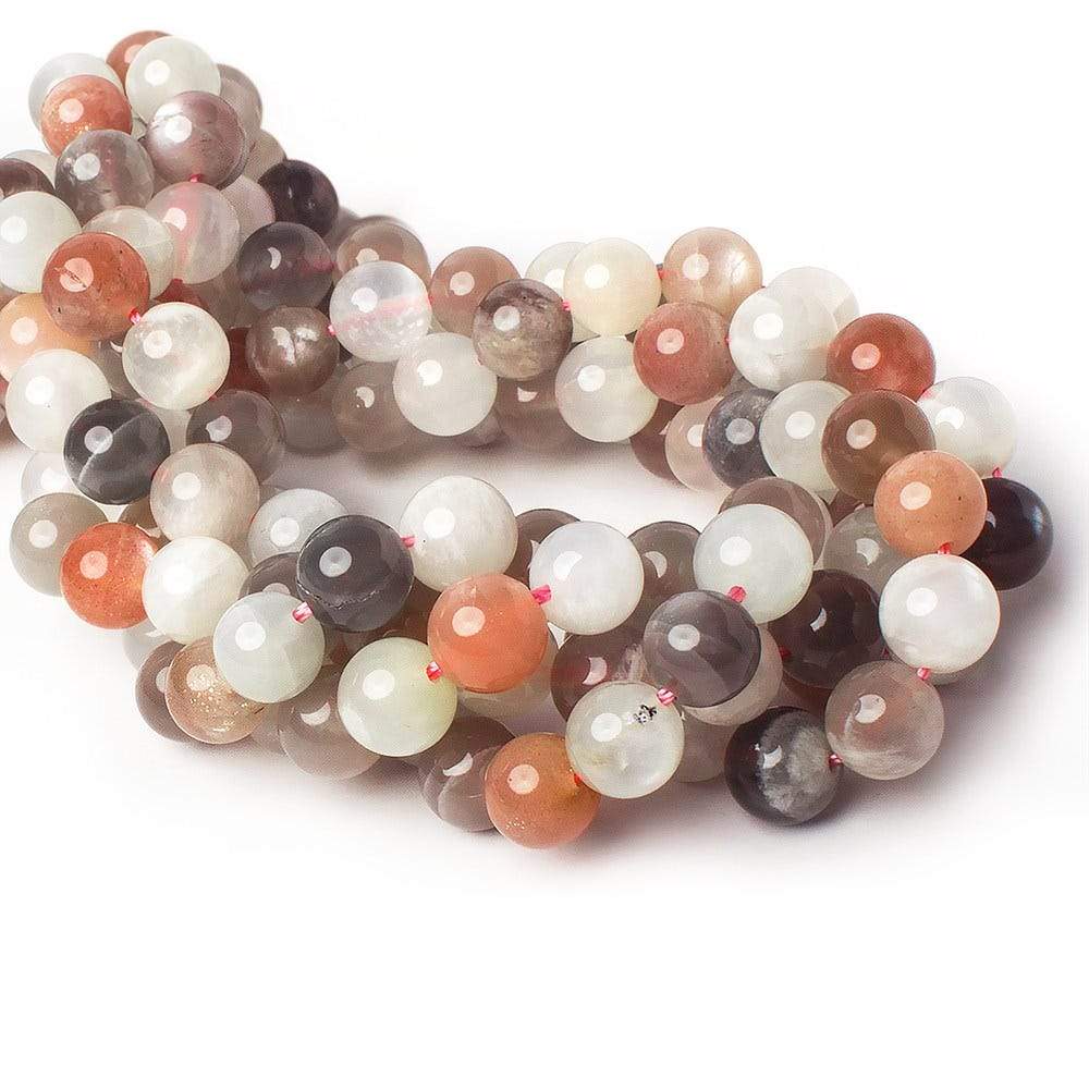 8mm Multi Color Moonstone Plain Rounds 16 inch 50 beads AA - Beadsofcambay.com