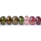 8mm Multi Color Tourmaline Faceted Rondelle Beads 15.25 inch 72 pieces AA - Beadsofcambay.com