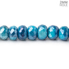 8mm Mystic Cerulean Blue Moonstone 2mm Large Hole Faceted Rondelles 8 inch 40 Beads - Beadsofcambay.com