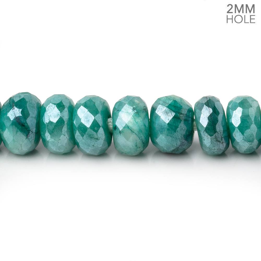 8mm Mystic Mint Green Moonstone 2mm Large Hole Faceted Rondelles inc