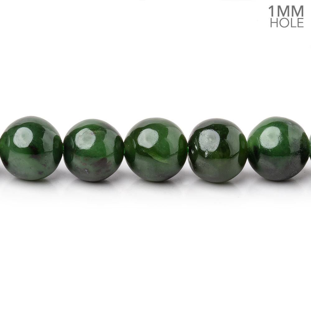 8mm Nephrite Jade Plain Round Beads 15 inch 48 pieces 1mm Hole - Beadsofcambay.com