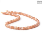 8mm Peach Moonstone Plain Rondelles 16 inch 90 Beads 1mm hole - Beadsofcambay.com