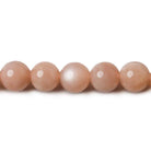 8mm Peach Moonstone plain round beads 15 inch 48 pieces A Grade - Beadsofcambay.com