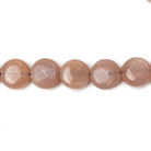 8mm Peachy Brown Moonstone Plain Coins 16 inch 50 beads AA - Beadsofcambay.com
