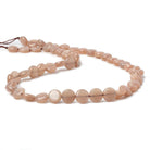 8mm Peachy Brown Moonstone Plain Coins 16 inch 50 beads AA - Beadsofcambay.com