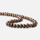 8mm Pecan Brown Large Hole Off Round Pearl 2.5mm drill hole, 15 inch, 64 pieces - Beadsofcambay.com