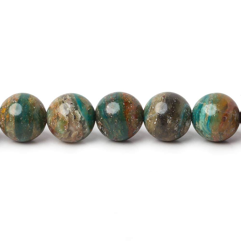 8mm Peruvian Blue Dendritic Opal Unfaceted Rounds 16 inch 52 pieces A - Beadsofcambay.com