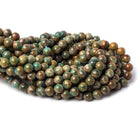 8mm Peruvian Blue Dendritic Opal Unfaceted Rounds 16 inch 52 pieces A - Beadsofcambay.com