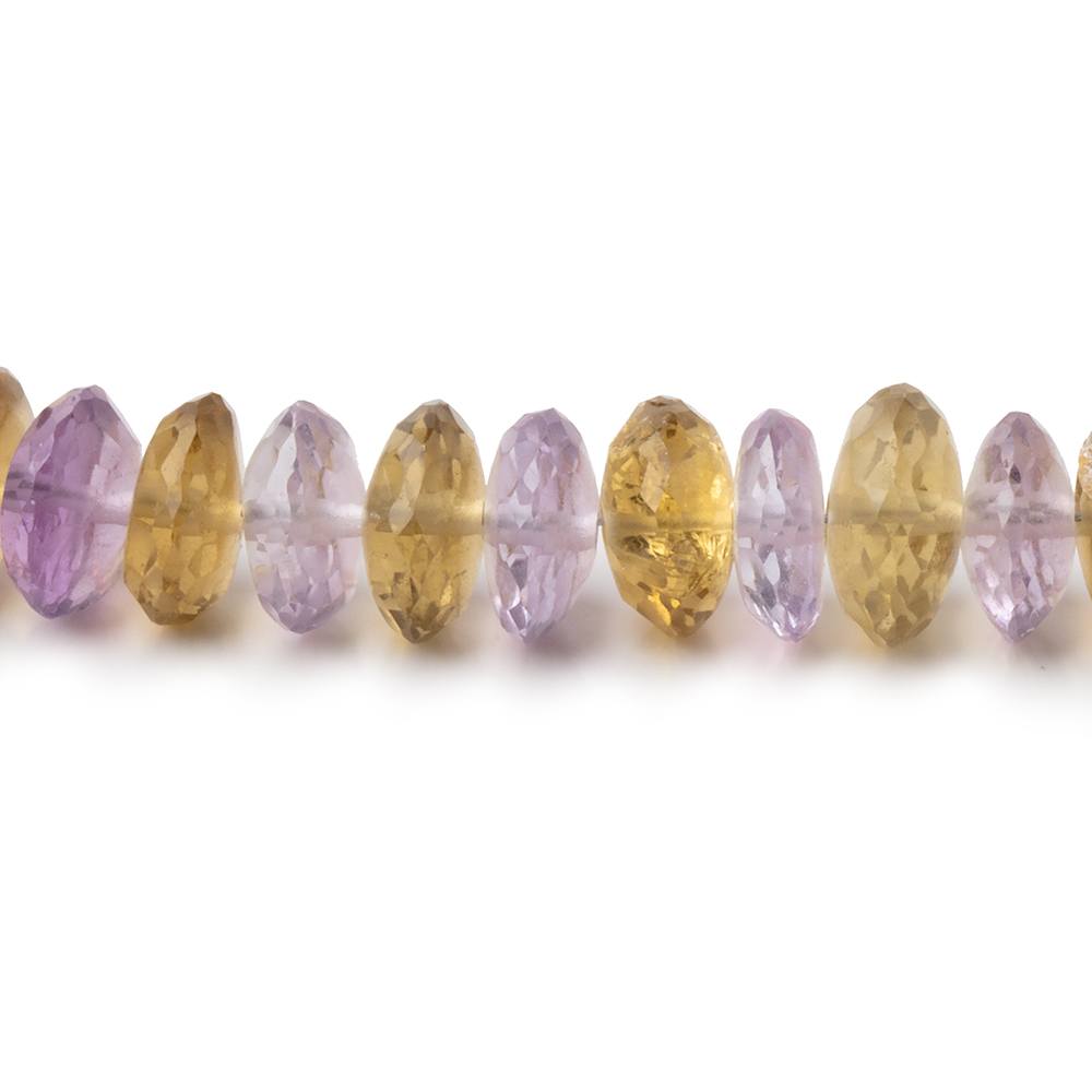 8mm Pink Amethyst & Whiskey Quartz German Faceted Rondelles 16 inch 103 Beads - Beadsofcambay.com