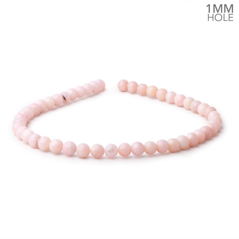 8mm Pink Peruvian Opal Plain Round Beads 15 inch 48 pieces 1mm holes - Beadsofcambay.com