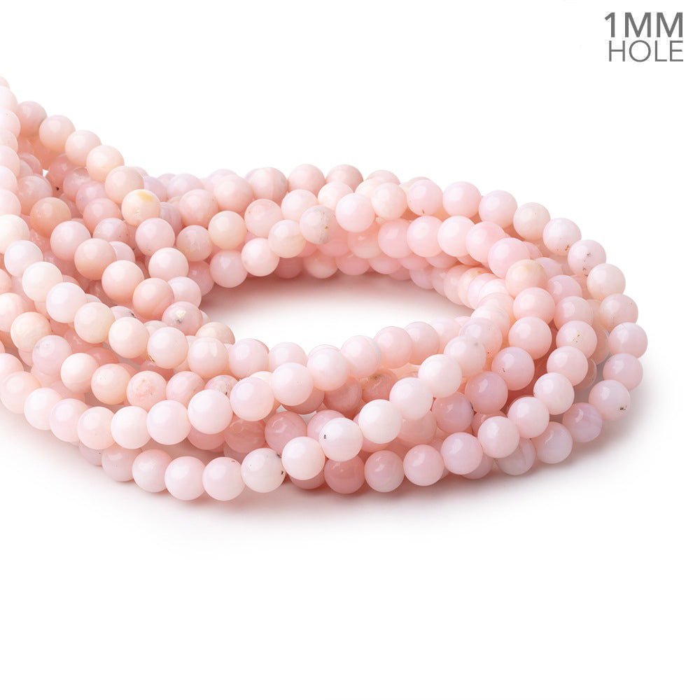 8mm Pink Peruvian Opal Plain Round Beads 15 inch 48 pieces 1mm holes - Beadsofcambay.com