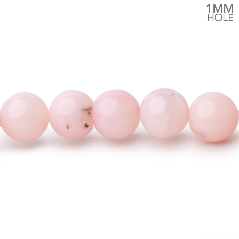 8mm Pink Peruvian Opal Plain Round Beads 15 inch 48 pieces 1mm holes - Beadsofcambay.com