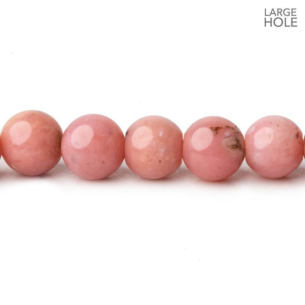 8mm Pink Peruvian Opal Plain Rounds 1mm Drill Hole 8 inch 28 pieces AAA+ - Beadsofcambay.com