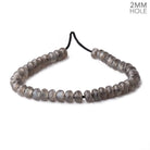 8mm Platinum Grey Moonstone 2mm Large Hole Faceted Rondelles 7 inch 36 Beads - Beadsofcambay.com