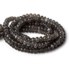 8mm Platinum Grey Moonstone Faceted Rondelles 16 inch 74 Beads AA - Beadsofcambay.com