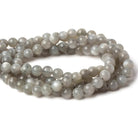 8mm Platinum Grey Moonstone Plain Rounds 16 inch 41 beads AA - Beadsofcambay.com