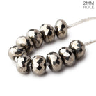 8mm Pyrite 2mm Large Hole Faceted Rondelle Set of 10 - Beadsofcambay.com