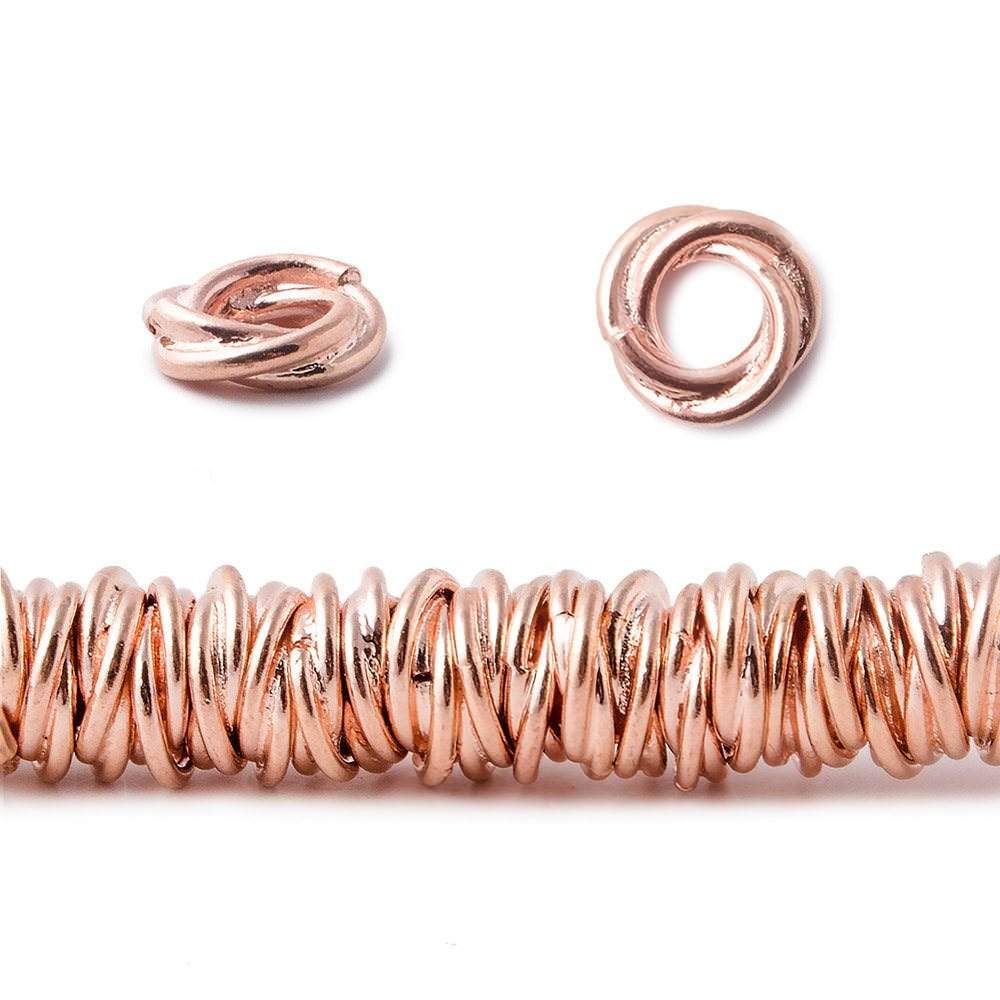 8mm Rose Gold plated Copper Plain Mobius Spacer Bead 8 inch 110 pcs - Beadsofcambay.com