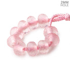 8mm Rose Quartz 2mm Large Hole Faceted Rondelle Set of 10 - Beadsofcambay.com