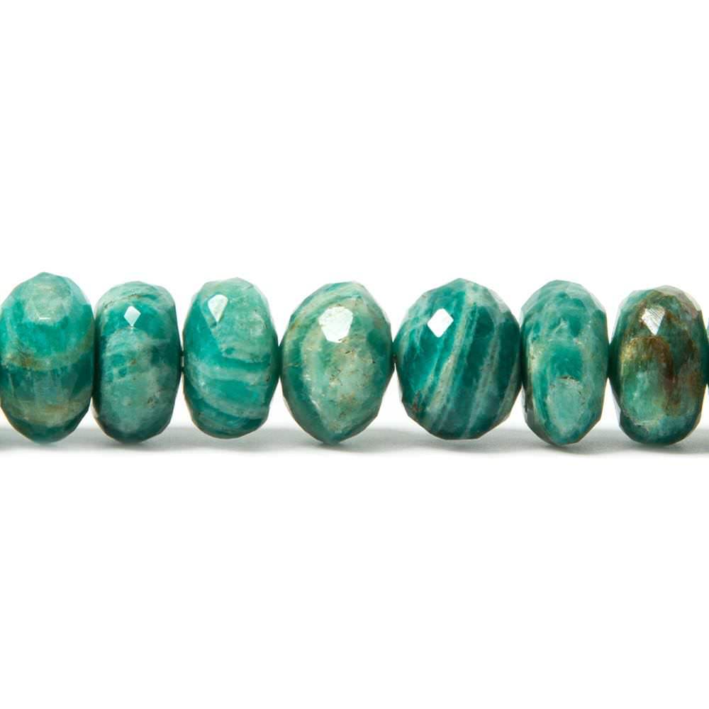 8mm Russian Amazonite faceted rondelles 8.25 inches 39 beads - Beadsofcambay.com