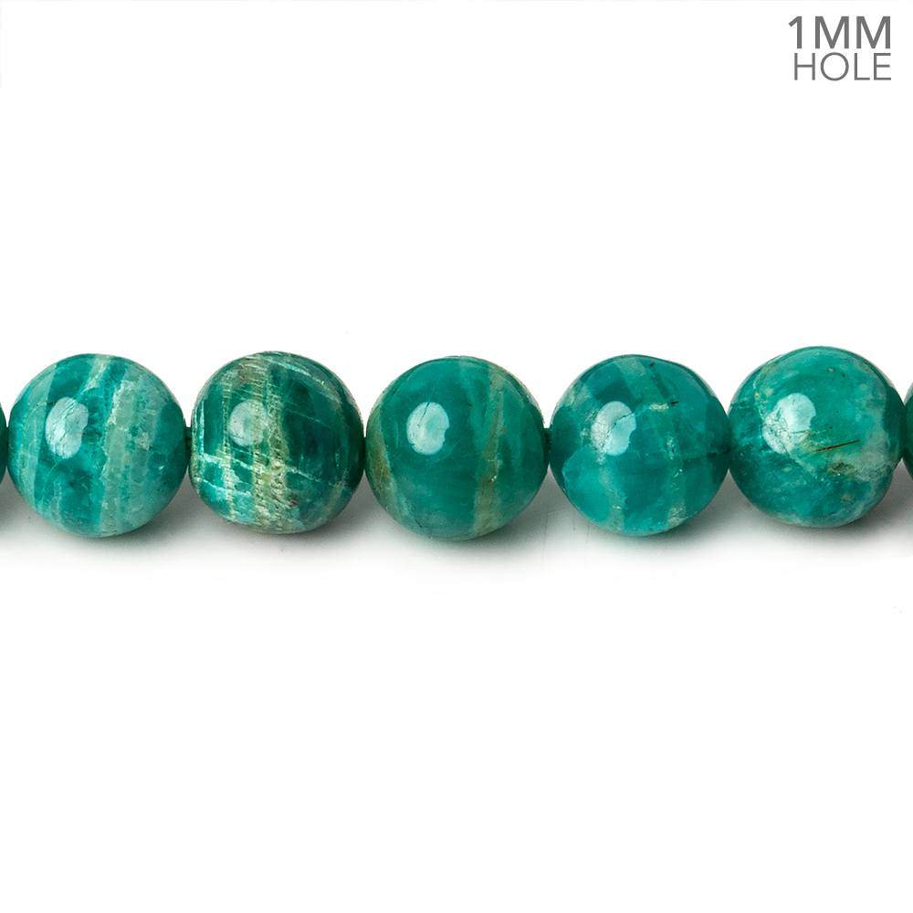 8mm Russian Amazonite plain round beads 16 inch 50 beads AA 1mm large hole - Beadsofcambay.com