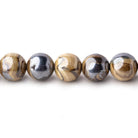 8mm Schalenblende Plain Round Beads 5 inch 16 pieces AA rare - Beadsofcambay.com