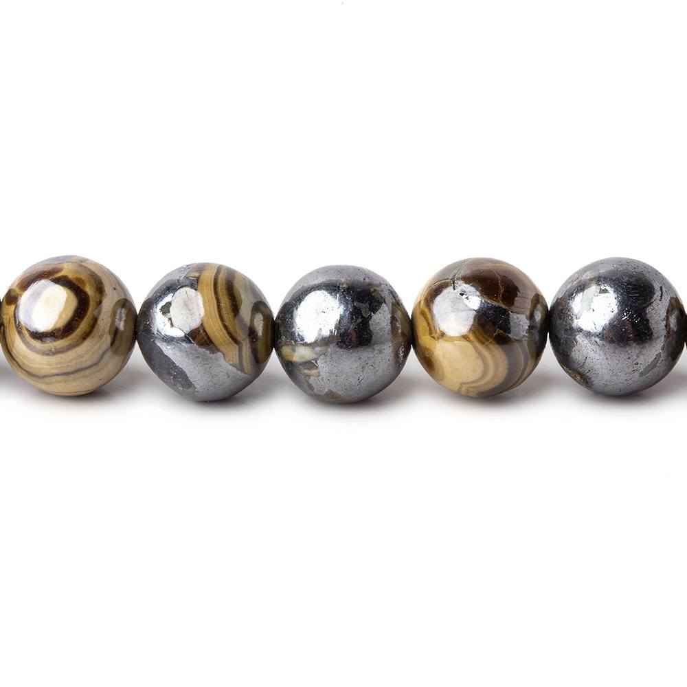 8mm Schalenblende plain rounds 8.25 inch 26 beads AA rare - Beadsofcambay.com