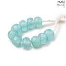 8mm Seafoam Blue Chalcedony 2mm Large Hole Plain Rondelle Set of 10 - Beadsofcambay.com
