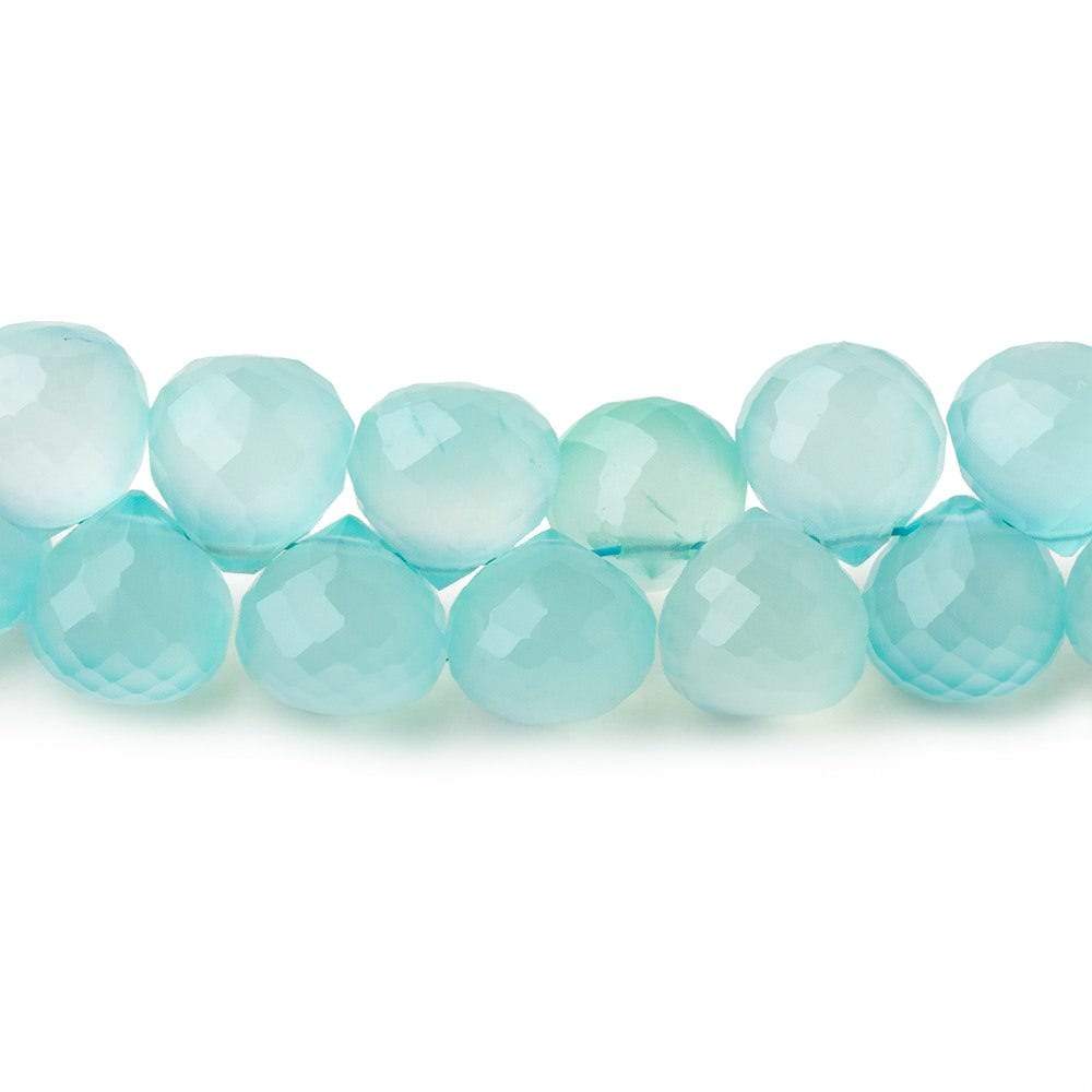 8mm Seafoam Blue Chalcedony faceted candy kiss beads 50 pieces - Beadsofcambay.com