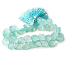 8mm Seafoam Blue Chalcedony faceted hearts 8 inch 49 beads - Beadsofcambay.com