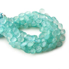 8mm Seafoam Blue Chalcedony faceted hearts 8 inch 49 beads - Beadsofcambay.com