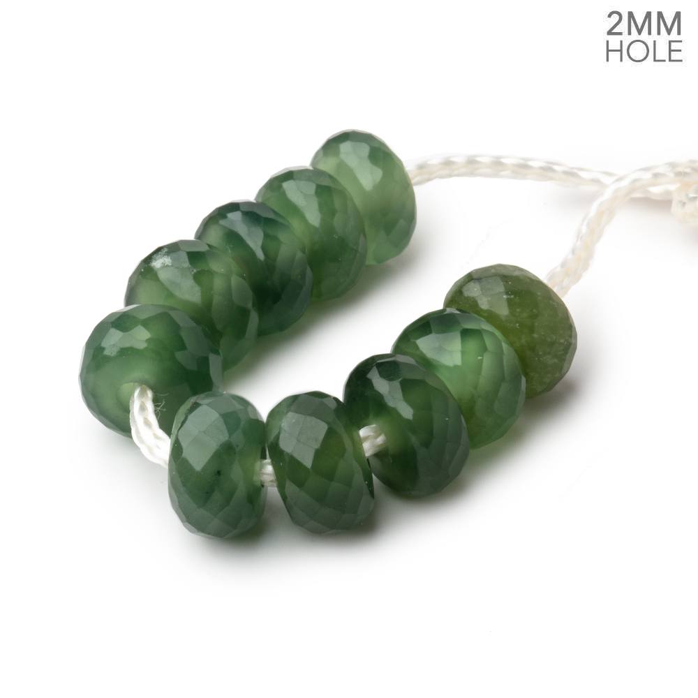 8mm Serpentine 2mm Large Hole Faceted Rondelle Bead Set of 10 - Beadsofcambay.com