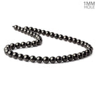 8mm Shungite plain round beads 15 inch 51 pieces 1mm hole A - Beadsofcambay.com