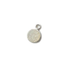 8mm Silver .925 Bezel Mystic Pearl White Drusy Coin Pendant 1 piece - Beadsofcambay.com