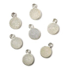 8mm Silver .925 Bezel Mystic Pearl White Drusy Coin Pendant 1 piece - Beadsofcambay.com