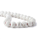 8mm Silver Plated Copper Bead Cap Concentric Miligrain 7.5 inch 56 pieces - Beadsofcambay.com