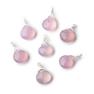 8mm Silver Wire Wrapped Rose Pink Chalcedony Faceted Heart 1 Focal Pendant - Beadsofcambay.com