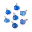 8mm Silver Wire Wrapped Santorini Chalcedony Faceted Heart 1 Focal Pendant - Beadsofcambay.com