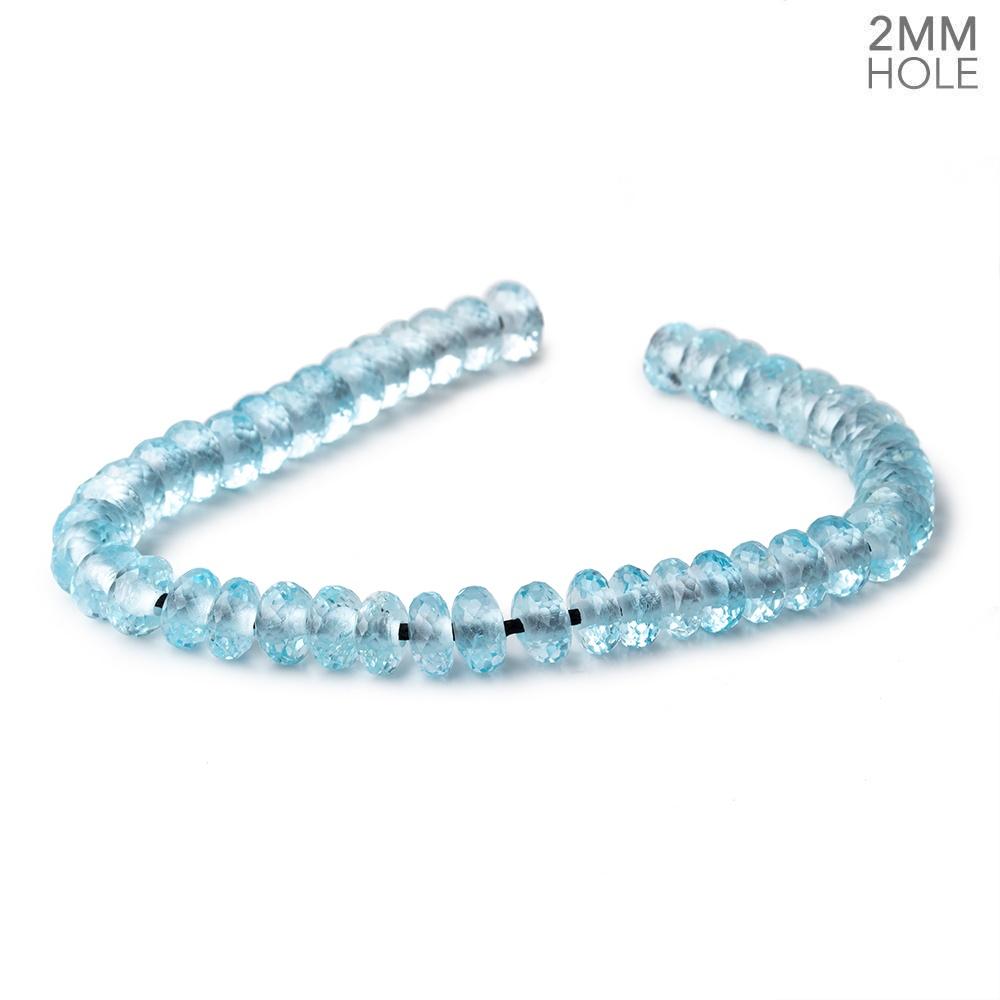 8mm Sky Blue Topaz 2mm Large Hole Faceted Rondelles 8 inch 44 Beads AA - Beadsofcambay.com