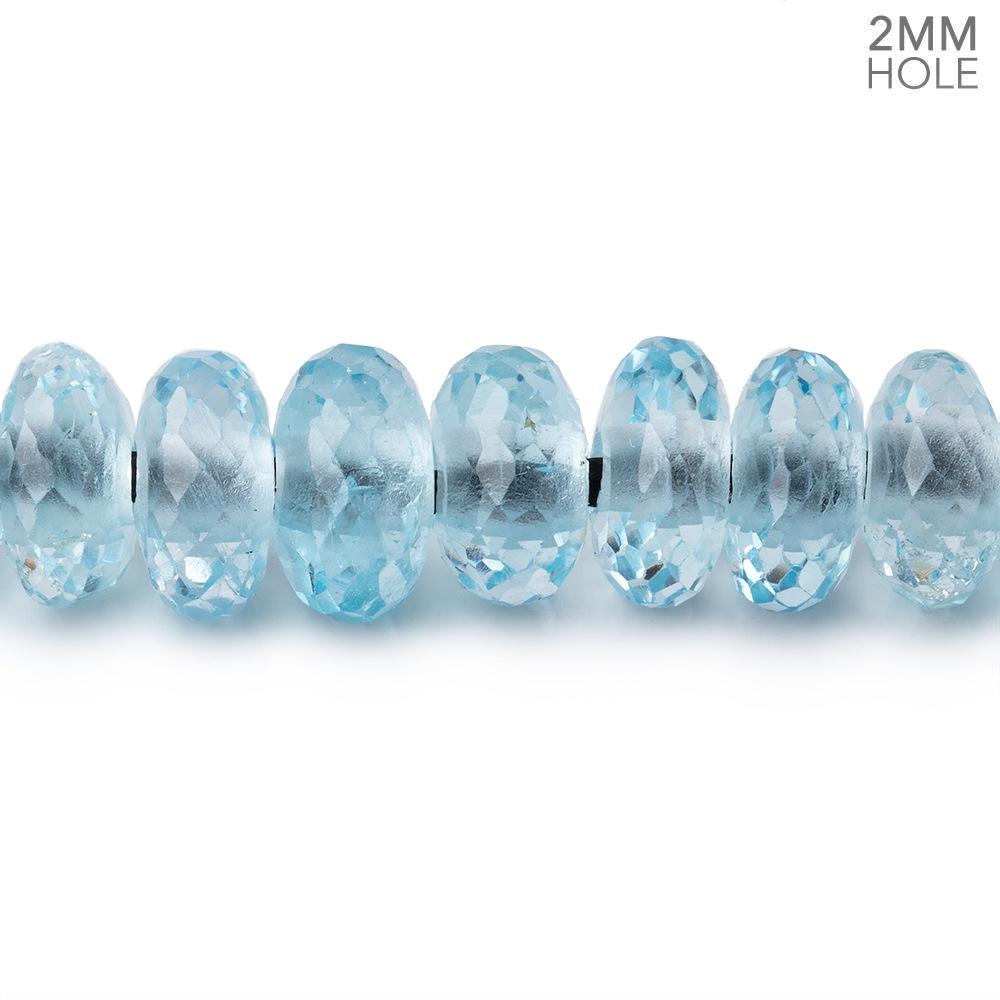 8mm Sky Blue Topaz 2mm Large Hole Faceted Rondelles 8 inch 44 Beads AA - Beadsofcambay.com