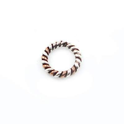 8mm Sterling Silver and Copper Twisted Jumpring *DISCONTINUED* - Beadsofcambay.com