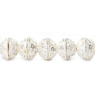 8mm Sterling Silver plated Copper Bead Cap Dots 8 inch 56 beads - Beadsofcambay.com