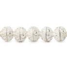 8mm Silver Plated Bead Cap Miligrain Triangle and Dot 8 inch 58 beads - Beadsofcambay.com