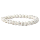 8mm Silver Plated Bead Cap Miligrain Triangle and Dot 8 inch 58 beads - Beadsofcambay.com