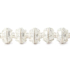 8mm Sterling Silver Plated Copper Bead Cap Roval Miligrain Triangles 8 inch 54 beads - Beadsofcambay.com