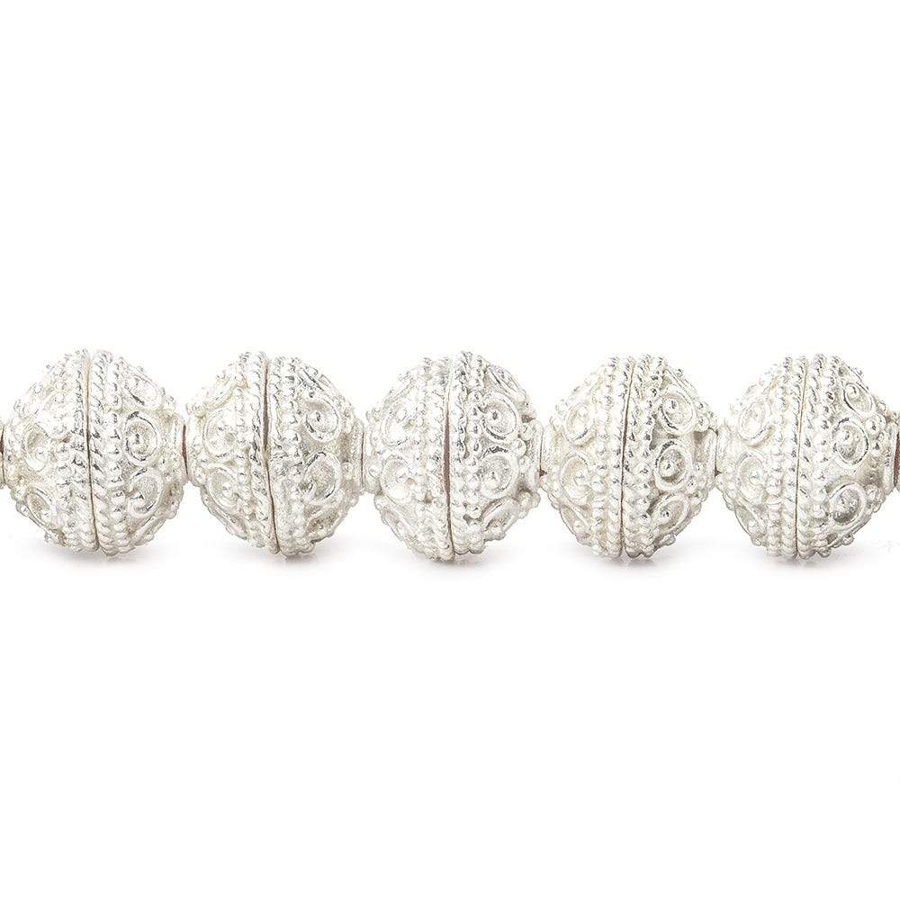 8mm Sterling Silver Plated Copper Bead Cap Roval Petite Persian 8 inch 54 beads - Beadsofcambay.com