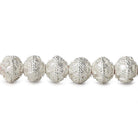 8mm Sterling Silver plated Copper Bead Round Miligrain Triangle Design 8 inch 28 pcs - Beadsofcambay.com