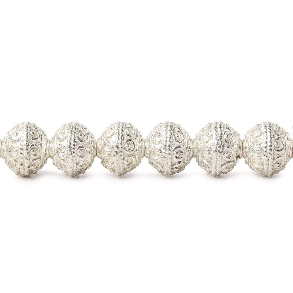 8mm Silver Plated Copper Roval Persian Beads 8 inch 28 pieces - Beadsofcambay.com