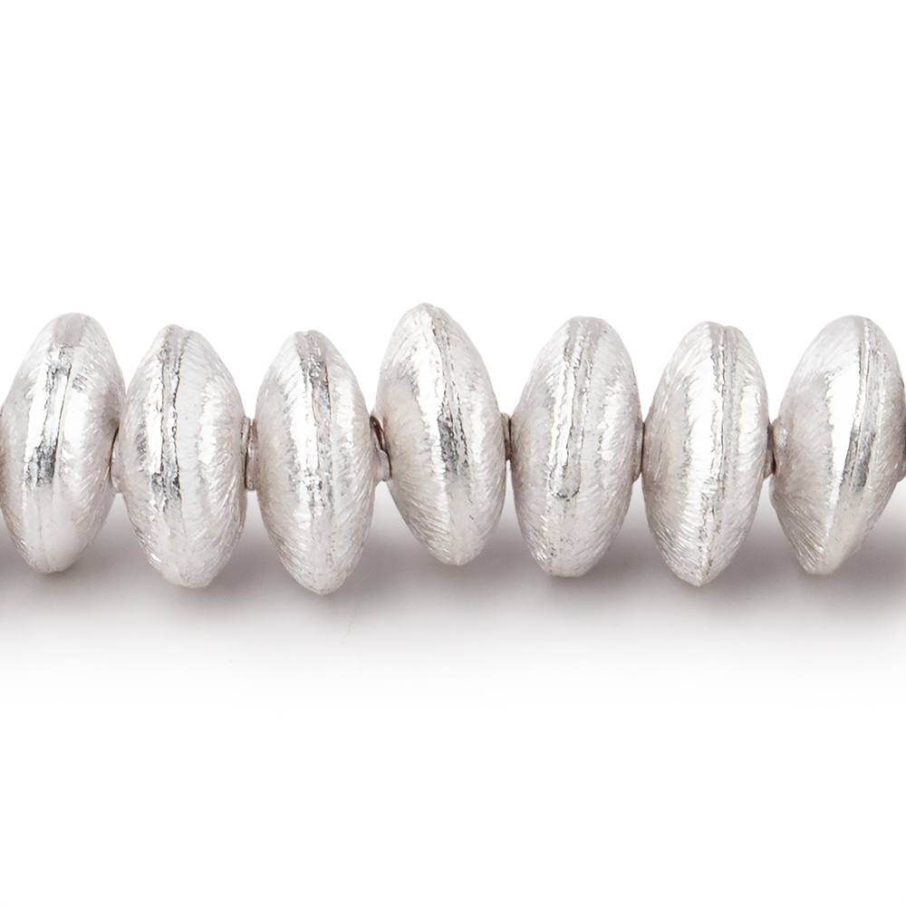 8mm Sterling Silver plated Copper Brush Disc Beads 8 inch 50 pieces - Beadsofcambay.com
