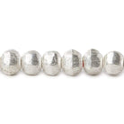 8mm Sterling Silver plated Copper Brushed Hexagon Beads 8 inch 30 pcs - Beadsofcambay.com